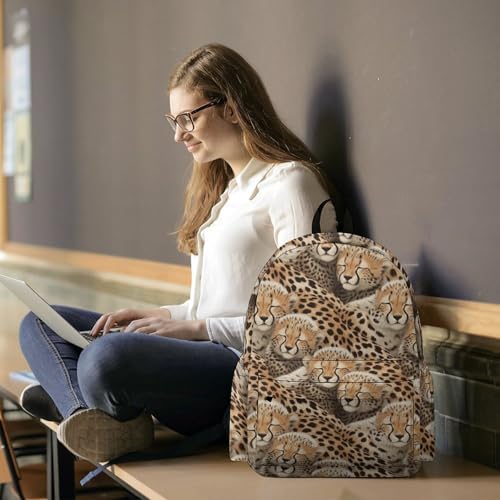 Sac à dos de jour léger avec compartiment optimisé et motif léopard
