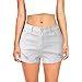Produktbild Deloito Damen Einfarbig Jeans-Shorts Freizeit Blütenknospe Frisch Jeans Kurze Hose High Waist Mini Hotpants mit Taschen (Weiß, Small)