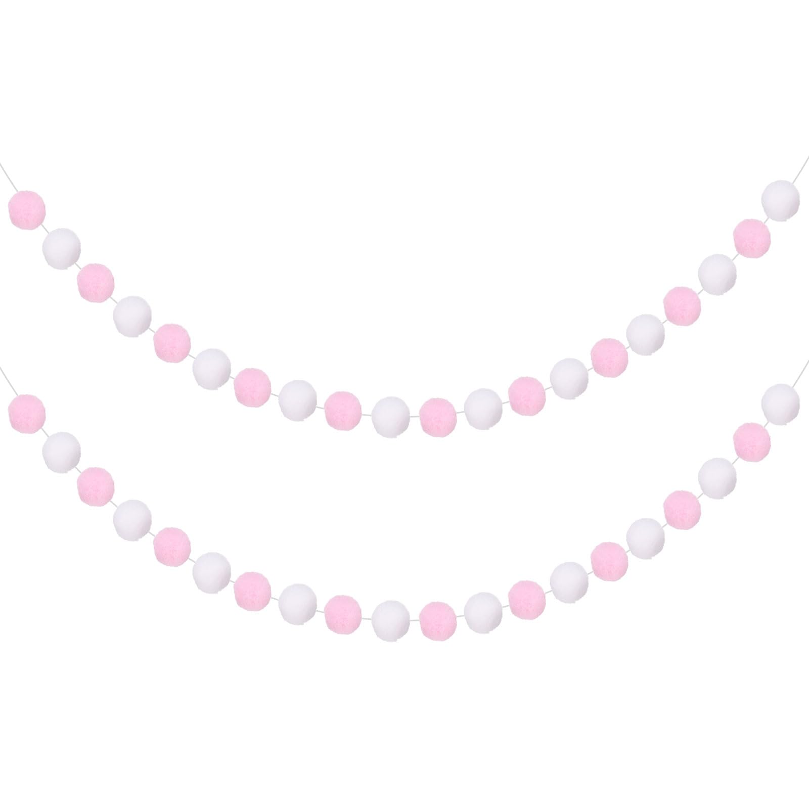 Guirlande de pompons en feutre uxcell rose et blanc de 2m pour votre décoration