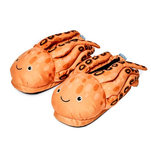 Coddies Octopus Slippers - Funny Plush Slippers for Men, Women & Kids (4-8 UK, 36-39 EU, MEDIUM)