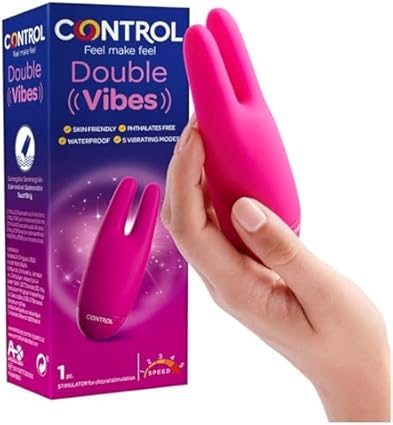 Control Estimulador Double Vibes - Vibrador Femenino Clítoriano - Material de silicona suave e higiénico - 5 niveles de vibración para mayor Placer - Juguete erótico acuático sumergible, 1 ud