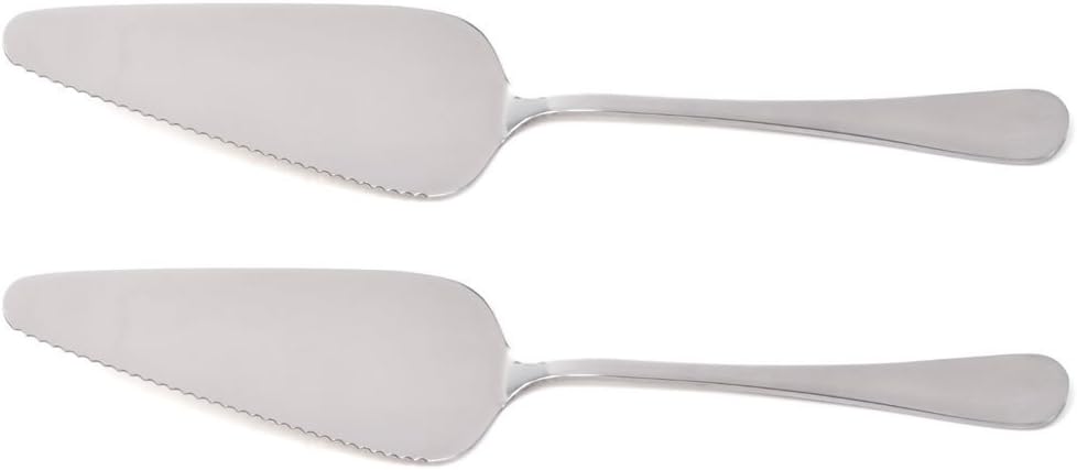 HornTide 2-Piece Cake Cutter Set Pie Pizza Server Serrated Edge 9-inch 22.5cm Stainless Steel Mirror Polishing