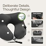 Coop Home Goods AirJustable Travel Neck Pillow, Inflatable, Adjustable Support for Neck & Chin, Compact Travel Pillow, Soft Memory Foam Comfort, Airplane Travel Essentials, Cooling & Washable Cover - Image 2