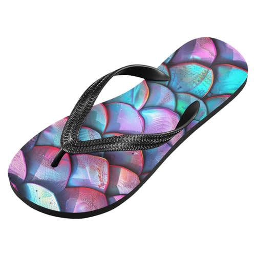 Dragon Scales Colorful Beach Summer Casual Flip Flop Sandals Non-Slip Quick Dry for Women Men 214B2766