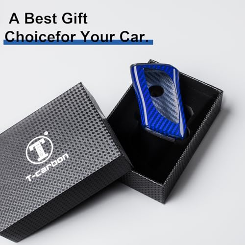 Image of T-carbon Real Glass Fiber Key Fob Cover Compatible with Lexus Key Fob Protector Fits for Lexus GX, LC, LS, RZ RX ES NX UX Key Case,Blue