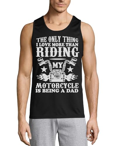 Débardeur en coton pour homme été balade moto style décontracté pour papa noir