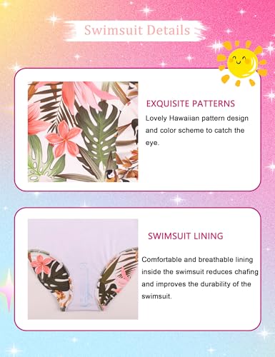 Cadocado Baby Swimsuit Girls' One Piece Swimwear Sling Ruffle Girls Bathing Suit Sun Protection Swim Suit UPF50+ 3Month-6Year4