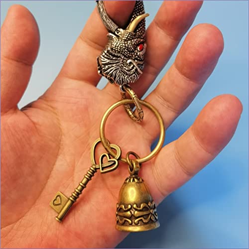 Guardian Bell Motorcycle, Brass Sleigh Bells For Keychain, Gremlin Bell Angel For Car, Mini Santas Jingle Bell For Christmas Tree, Antique Lucky Hanging Ornaments, Carved Bell Decor For Pet/Dog [2Pcs] #TOP2