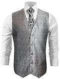 Im Set: Festliche Herren Weste, Festliches Hemd, Krawatte, Plastron, Einstecktuch, Manschettenknöpfe