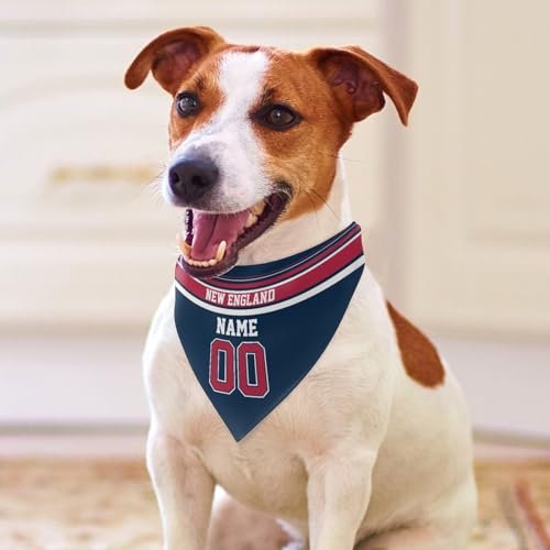 New England Personalized Dog Bandana Custom Design Name Number Dog Scarf Personalized Football Dog Bandana Gifts for Dogs Cats  Cucciolini Doodles New england personalized dog bandana custom design name number dog scarf personalized football dog bandana gifts for dogs cats   cucciolini doodles