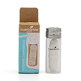 truemorrow vegane Zahnseide, plastikfrei und nachfüllbar im Edelstah- oder Glaslflakon | mit Minzgeschmack | nachhaltig, vegan und klimaneutral | 1 Produkt pflanzt 1 Baum (Glasflakon)