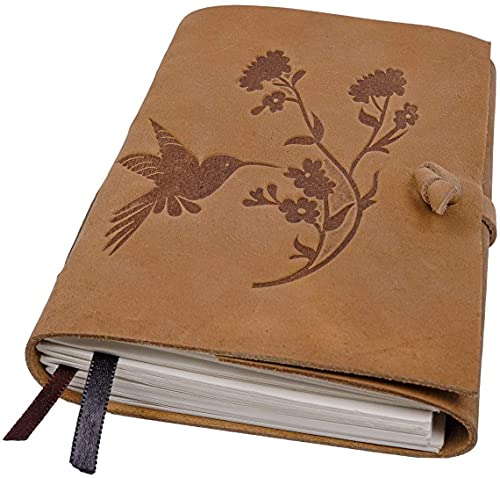 Handgefertigtes Leder Traveller Geprägtes Vogeltagebuch Notizbuch Antikes Handwerk Tägliches Notizbuch Skizzenbuch Braun Cover