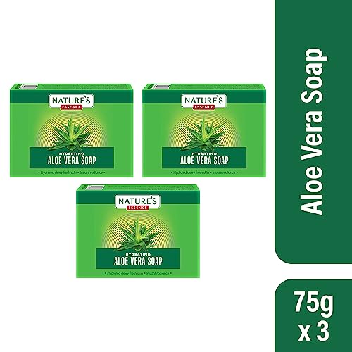 Image of NATURES ESSENCE Hydrating Aloe Vera Soap | Soap For Bath, 225Gm, Pack Of 3