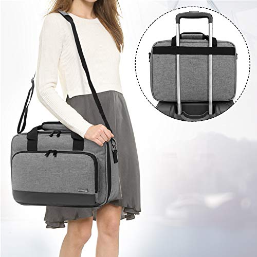 Luxja Projector Case, Projector Bag with Protective Laptop Sleeve, Projector Carrying Case with Accessories Pockets, Large(16 x 11.5 x 5.75 Inches), Gray - Thumbnail 3