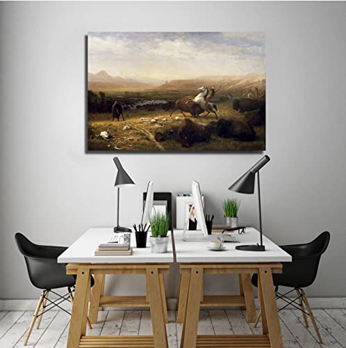 Affiche sur toile Albert Bierstadt Le Dernier des Buffles - Peinture murale décorative - 3