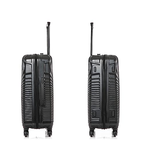 Image of DUKAP INCEPTION Luggage with Spinner Wheels | Durable Lightweight Hardside Suitcase, Travel Bag with Handle and Trolley, 24-Inch Medium Checked Luggage | Black