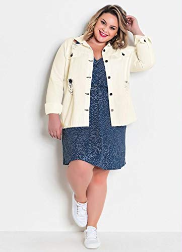 Vestido Poá Transpassado com Alças Plus Size