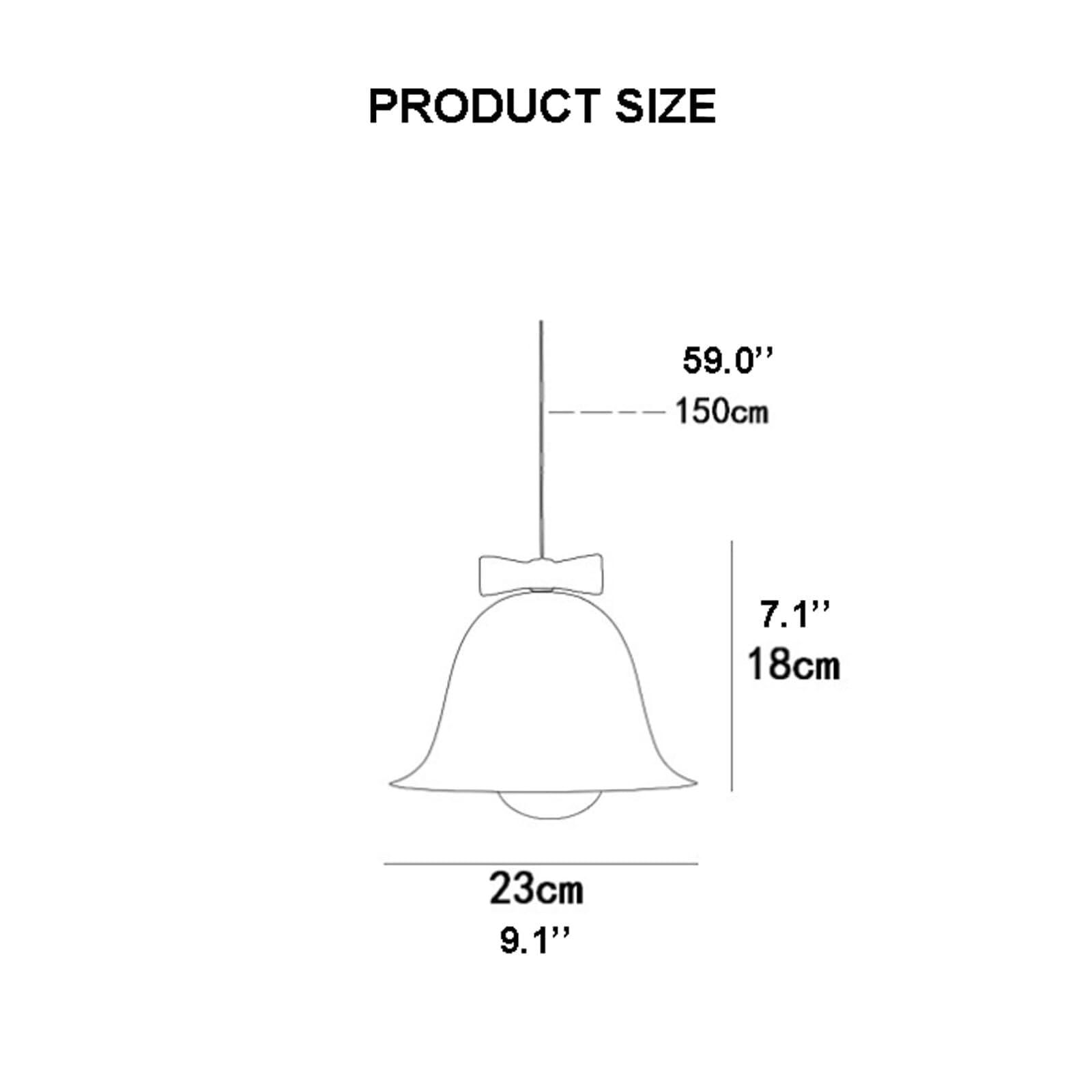 Bell Bow lampa wisząca z metalowym kloszem, urocza lampa wisząca, ciepła