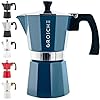 GROSCHE Milano – Cafetière à expresso à moka – modèle bleu, 6 tasses, volume 275 ml – cafetière cubaine pour la cuisinière – cafetière italienne à moka – cafetière à expresso Greca – cafetière