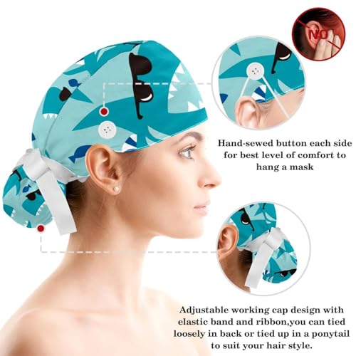 Gorra ajustable de trabajo con bolsillo para coleta y estampado girasol negro miniatura 3