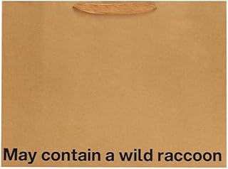MilkToast Brands Funny Gift Bag, 16" x 6" x 12" Size, May Contain a Wild Raccoon, Large Kraft Paper Bag with Sarcastic Phrases, Funny Gift Bag for Mother's Day, Birthdays, Graduation
