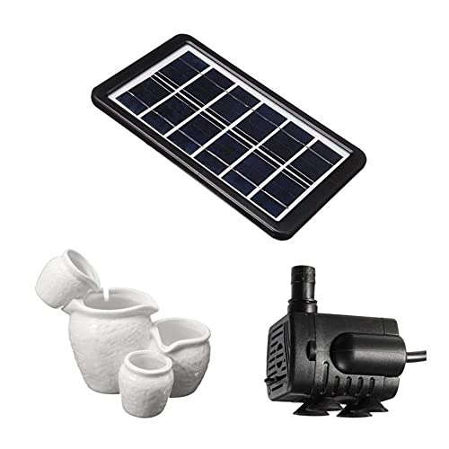 QAWSED Solar Fountain Garden Tool Materials USB Solar Powered Garden Fountain Pump Kit Garden Pool Pond Water Feature Pump Solar Panel Waterfall Fountains Garden Decoration (Color : White)