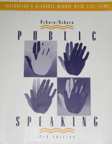 Public Speaking: Instructor's Resource Manual w... 0395675790 Book Cover