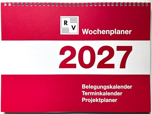 Wochenplaner 2027 DIN A4 quer, einsetzbar als Belegungskalender, Zimmerbelegungskalender, Zimmerplaner, Terminkalender, Terminplaner, Dienstplaner, Projektplaner