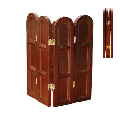 Diviseurs de pièce de Maison de, Porte moustiquaire Miniature,Décorations de paravent en Bois - 1:12 écran Miniature écran ornemental décor Maison de...