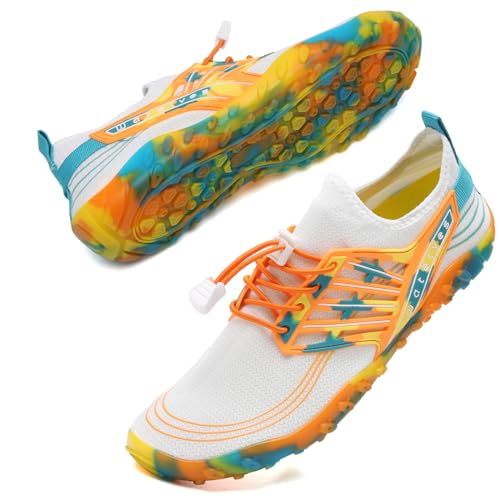 Image of WateLves Water Shoes Mens Womens Barefoot Beach Swim Shoes Quick-Dry Aqua Socks Pool Shoes for Surf Yoga Water Aerobics