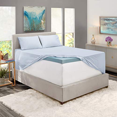 Image of Nestl Twin Bed Sheet Set - Ice Blue - 3-Piece Extra Deep Pocket | Instantly Soft, Night-One Ready (No Wash Required). Fits Extra Deep Pockets up to 24 Inches, 360-Degree Elastic Grip