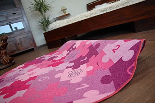 rugsx Dywan Puzzle fioletowy okrąg 150 cm