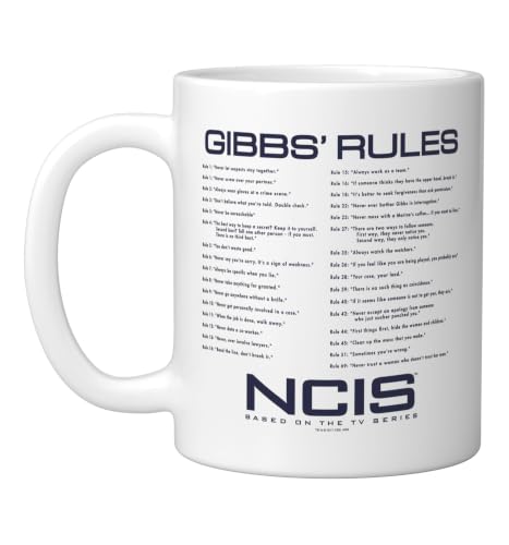 NCIS Gibbs Rules Ceramic Mug, White, 11oz