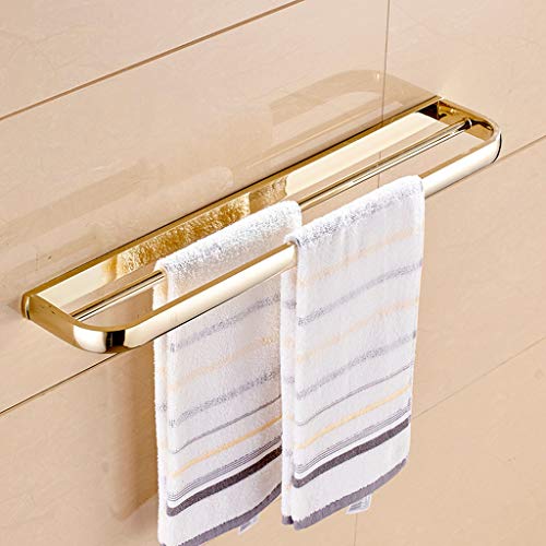 Omoons Towel Rack Copper Towel Rails, Double Bar Bathroom Rack Towel Bar, Wall-Mounted Chrome Plated Towel Holder, Storage Shelf Bathroom Hardware #TOP1