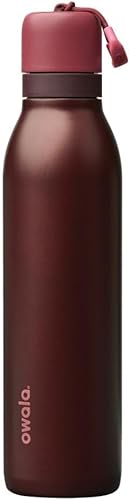 Owala FreeSip Twist Insulated Stainless Steel Water Bottle with Straw for Sports and Travel, BPA-Free, 24-oz, Black Cherry