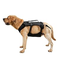 COODEO Hundegeschirr, Ganzkörperstütze und Erholungsweste, verstellbar und atmungsaktiv, für ältere, behinderte, gelenkverletzte, arthritische und gelähmte Hunde. (Schwarz, L)