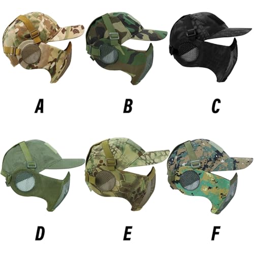 Ensemble demi-masque et casquette airsoft WLXW avec protection auditive - 2