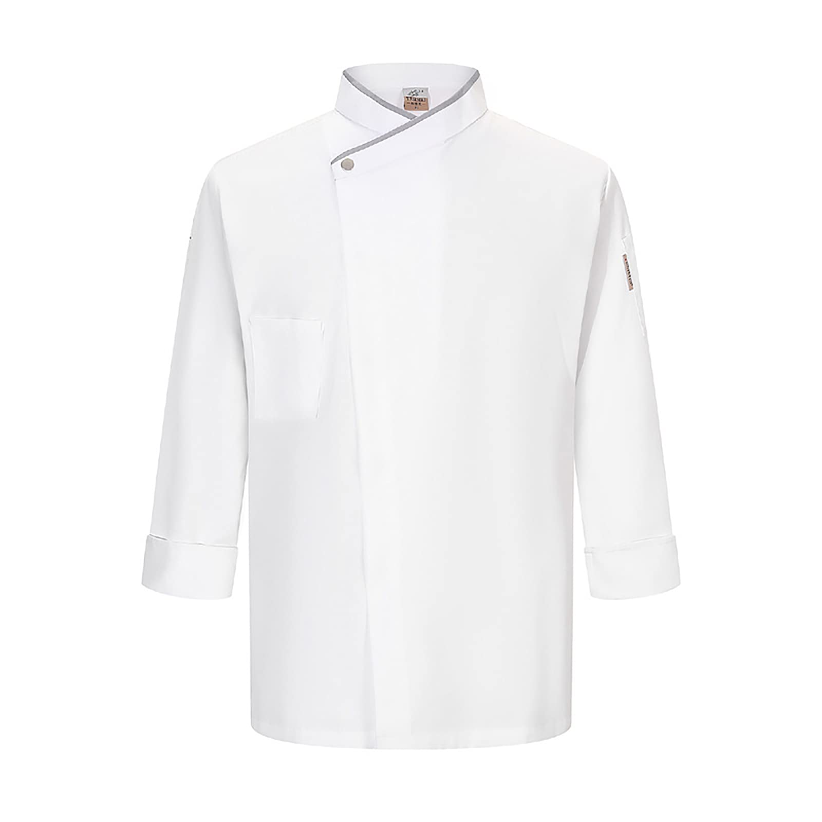 Giacca da Cuoco, Cappotto da Cuoco a Maniche Lunghe Unisex Hotel/Cucina Divisa da Cuoco Traspirante Divisa da Cuoco Professionale Elasticizzata con Abbottonatura con Bottone a Pressione,Bianca,XXL
