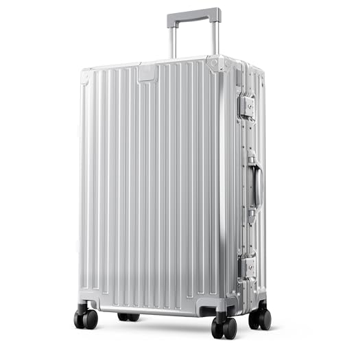 ALPHA CAMP 24 Inch Check-in Luggage, Dual Layer Aluminum