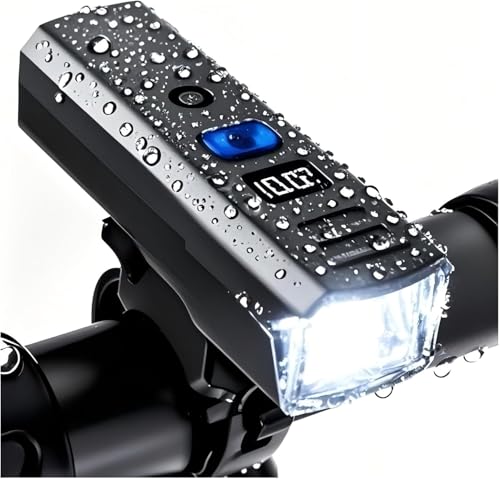 (通常版-デジタル表示) 自動点灯 光センサー 自転車ライト USB充電式 4モード 2000mAh IP65防水 1000ルーメン IPX4防水 Type-C充電の商品画像（Amazon）