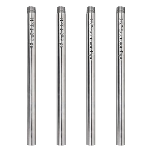 SIIIXS 2-Pack 1/2'X30' Heavy Duty Metal Pipe with stardard NPT 1/2' thread Fit for Pipe Clamps