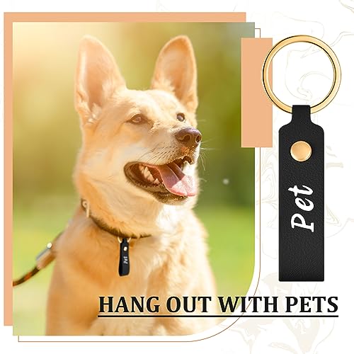 PU Leather Keychain Blanks Bulk Laser Engraving Blanks Keychain Kit with Key Rings for DIY Key Chains Craft