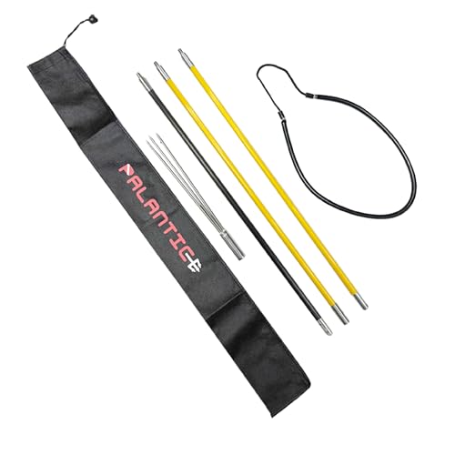 Scuba Choice Hybrid Hawaiian Sling 7-Foot Travel Spearfishing Pole Spear with 3-Prong Tip, Lightweight Fiber & Carbon Build, Adjustable Length, Rubber Sling & Carry Bag, Yellow by Scuba Choice - Used condition - US$65.00