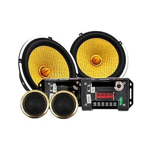 Suppas Loudspeaker 6" 6.5 Inch Bullet Car Audio Speaker Car-Styling Sets Yellow Component Speakers Crossover Tweeter Automobile #TOP15
