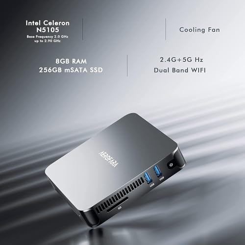 AEROFARA Mini PC Aero 2 Pro Desktop Computers with Intel 11th Celeron N5105 Processor 8GB RAM 256GB SSD,4K UHD Graphics,USB3.0, HDMI Support W11 Pro image_1