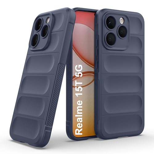 Image of amazon basics Back Case Cover for Realme 15T 5G | Compatible for Realme 15T 5G Back Cover | Liquid Silicon Magic Case with Camera Protection | Sapphire