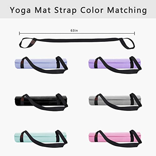 Wesyy Hiinhouse Yoga Mat Strap, Easy-Cinch Yoga Mat Sling, Premium Adjustable Cotton Yoga Mat Carrier, Multiple Color Choices (Yoga Mat Not Included), 01.Black #TOP3