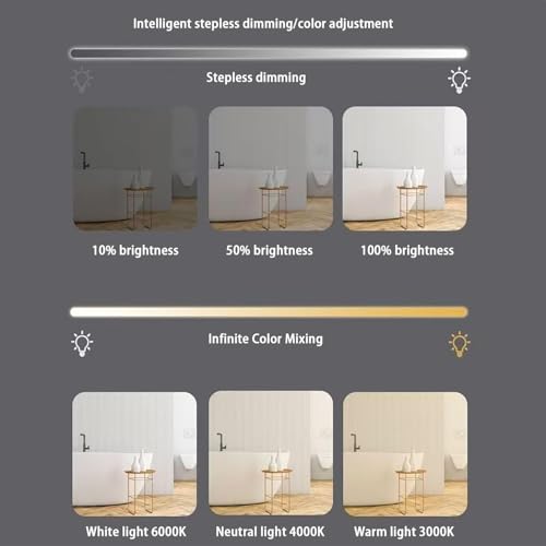 Miroir LED intelligent pour salle de bain à intensité variable unique - 5
