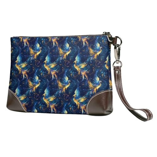 Idée cadeau femme portefeuille portable en cuir artistique avec dragonne