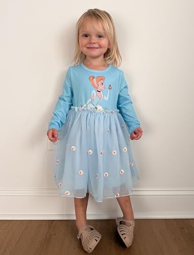 Image of Disney Princess Frozen Elsa Minnie Stitch Toddler Girl Tulle Tutu Dress Ruffle Sleeve Mesh Summer Birthday Party Clothes 2-9Y